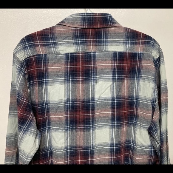 Flag & Anthem Mens Plaid Shirt Button Up Medium Blue Red White Light Weight NWT - Picture 6 of 15